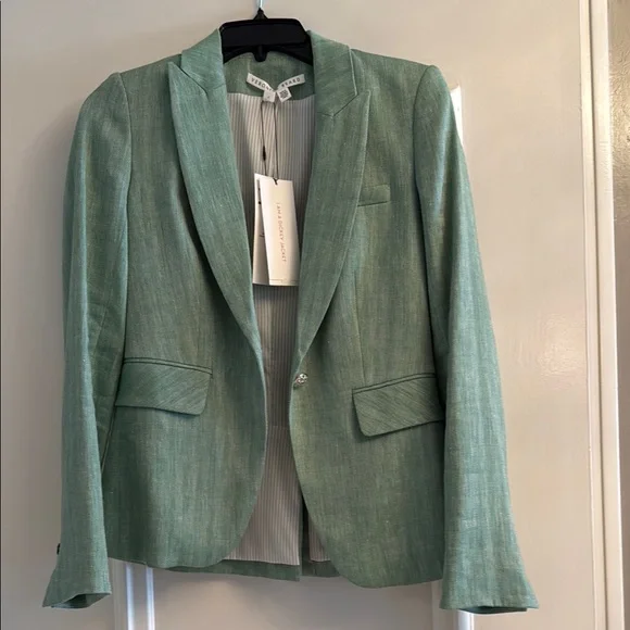 NWT size 0 Veronica Beard Green Herringbone Blazer. Dickey Jacket - Picture 1 of 7